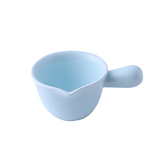 Jarra de salsa transparente para salsa, bote de salsa de cerámica, recipiente de crema, bote de salsa de cocina, bote de azúcar, crema, jarra de leche, 3 piezas de boquilla de labios sin goteo (color