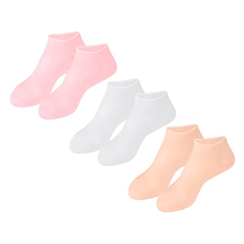 Ipetboom Foot Moisturizing Socks 3 Pairs Sheer Socks Moisture Wicking Protective Foot Covers Dry Skin Treatment Hydration Spa