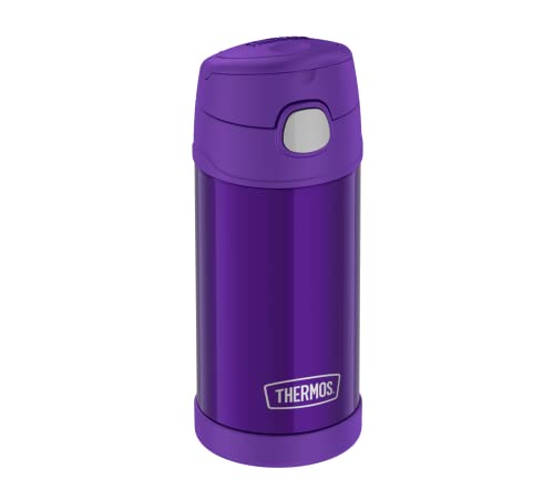 THERMOS kids Funtainer Straw Bottle - Termo para niños (0,35 L, acero inoxidable, con pajita, frío 12 horas, totalmente hermético, para escuela, guardería, pausa
