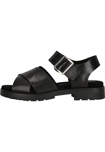 Clarks Femme Orinoco Cross Sandale, Black Leather, 38 EU