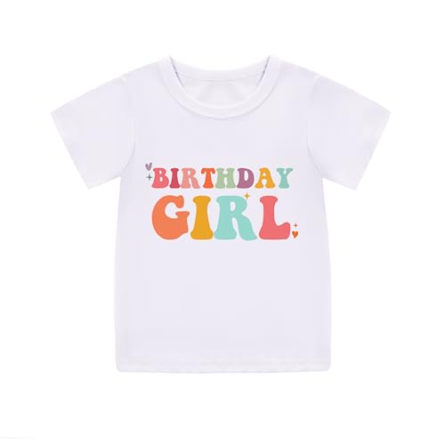 Image of Birthday Girl Shirt Girls 1st-14th Birthday Outfit Teen Toddler Baby Cute Short Sleeve T-Shirt