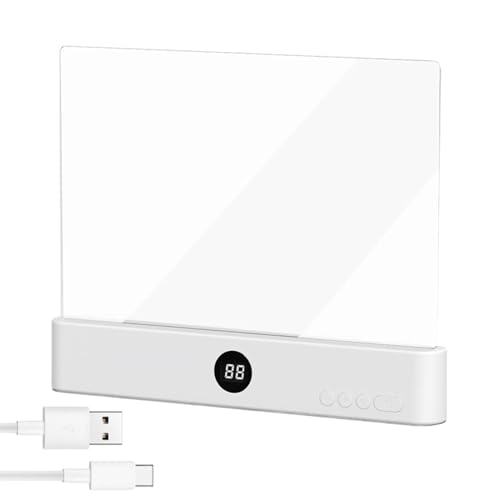 YRTUOP Lampe De Livre Plate, Panneau De Lampe De Lecture À LED, Veilleuse De Protection Des Yeux Portable, Liseuse De Lecture Rechargeable Avec Minuterie 3 Couleurs, Pour Maison Dortoir Bureau École