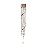 Taylor Heritage Collection Glass Rain Gauge, Measure and Monitor Precipitation, Easy to Read for Backyard, Patio, Garden, and Lawn, 5-inch, Bronze