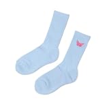 [エックスガール] エンブロイデリーバタフライリブソックス EMBROIDERED BUTTERFLY RIB SOCKS 105252054003 LtBLUE ONE SIZE