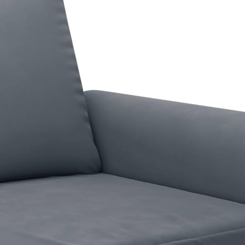 YUOTYRKTEJRSG 2-TLG. Sofagarnitur Dunkelgrau Samt Sofa Set mit Kissen. 2-Sitzer und 3-Sitzer Wohnzimmer Couchgarnitur. Bequem Stabil für Wohnbereich. Gästezimmer. Lesen und Entspannen – Bild 8
