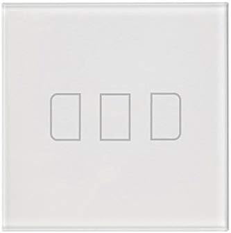 New Launch_WIFI touch Switch work with Amazon Alexa and Google Assistant for smart home automation_3 Gang_White Color (Rectangle Button)
