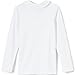 Lands' End School Uniform Girls Long Sleeve Ruffle Collar Knit Peter Pan White Kids X-Small