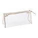 Reißverschluss-Stifttasche, transparent, wasserdicht, Kosmetiktasche, Stifttasche, tragbare Reise-Kosmetiktasche (beige)