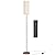 Karjoefar Floor Lamp for Living Room, Modern Standing lamp with Remote Control, Stepless Dimmable 12W Bulb & Beige Lampshade Included, Brown Pole Tall Floor Lamp for Bedroom Office