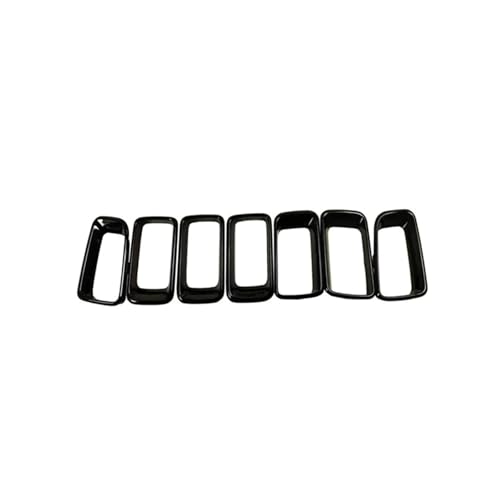 Rejilla delantera para parachoques Jeep Compass 2011-2016 cromada negra de 7 piezas