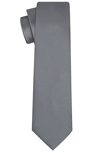 KissTies Solid Satin Tie Pure Color Necktie Mens Ties + Gift Box