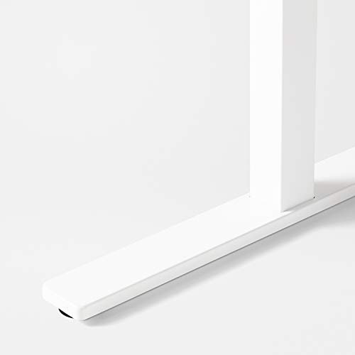 Image of Fully Remi Standing Desk 46 inch x 27 inch Black Desktop - Electric Adjustable Desk Height from 27.25 inch to 46.75 inch with Memory Preset Controller (White Frame)