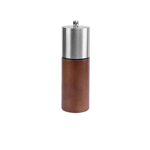 Molinillo de sal y pimienta madera maciza, molino con núcleo cerámica ajustable, densidad molienda, herramientas cocina, 6 ', 8'(6inch Brown Wood)