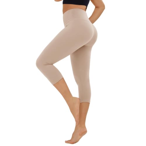 Image of TNNZEET High Waisted Leggings for Women - No See Through Tummy Control Cycling Workout Yoga Pants with Pockets Reg & Plus