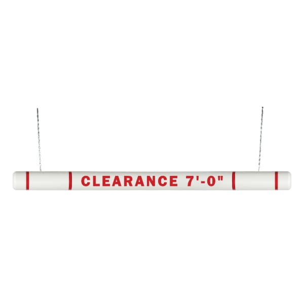 ClearanceGard 4? x 96? Clearance Bar Kit- Clearance X’ – XX” Lettering - Innoplast (White Red Tape)