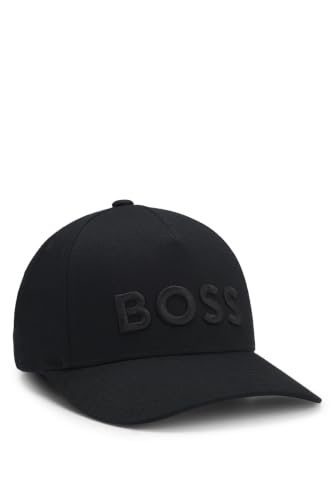 Image of BOSS Cotton-Twill Cap with Embroidered Logo Black