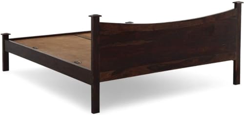 Image of Bed Solid Sheesham Wood for Your Bedroom Delivery Condition-DIY(Do-It-Yourself) Solid Wood Queen Bed (Finish Color - Dark Walnut Finish, Delivery Condition - DIY(Do-It-Yourself))