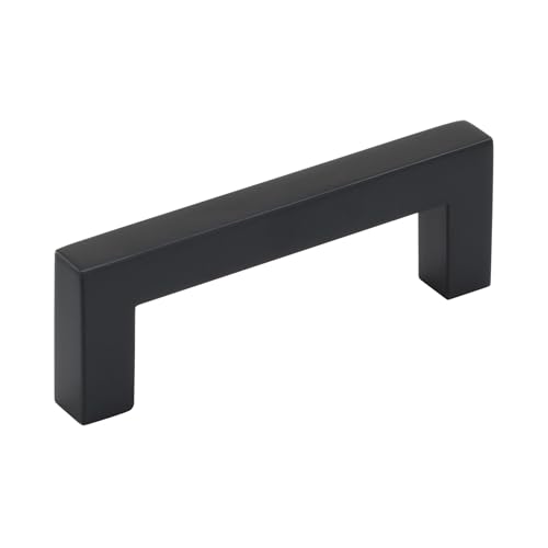 Image of Amerock Monument 3 inch (76mm) Center-to-Center Matte Black Cabinet Pull - 10 Pack