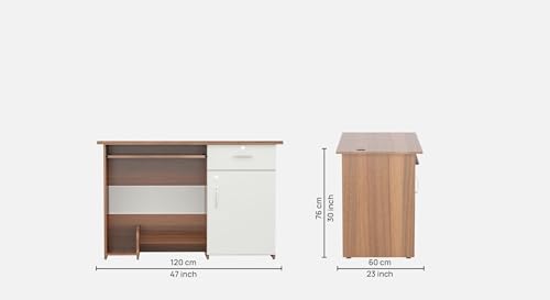 Image of COUCH CULTURE Fisher Engineered Wood Study Table | Multi-Purpose Study Table | Computer Table for Students | Office Table with 2 Drawers | Desk for Work from Home | 1 Year Warranty - Leon Teak