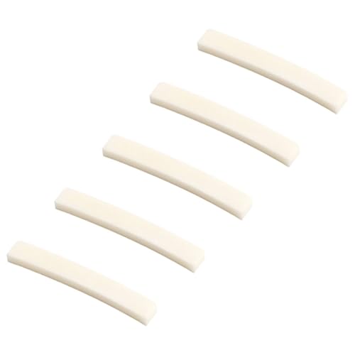 GOOHOCHY 5pcs Guitar Bone Nut Replacement for Electric Guitar Accessories Acoustic Parts Nuts 0.63x0.34cm Curvature