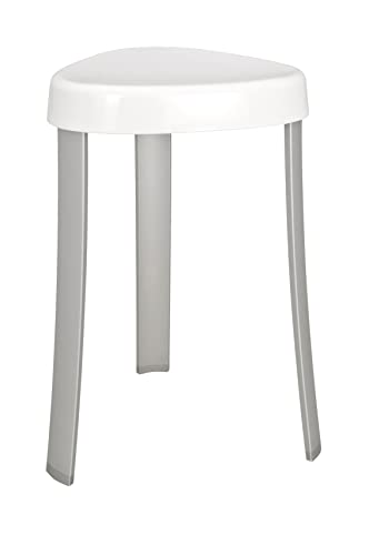 WENKO Tabouret de Salle de Bain Corrente Blanc Tabouret Blanc