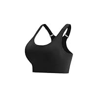 Aseniza Reggiseno Sportivo Donna Spalline Larghe e Regolabili Senza Ferretto Incrocio Posteriore Push Up Sostegno Forte con Imbottiture Rimovibili Perfetto per Palestra Yoga Running Fitness Nero XL