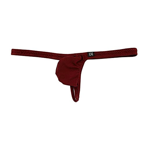 COMLIFE Men's Solid Color Cotton T-Back Thongs Bulge Pouch G-String Thongs Underwear Underpanties4