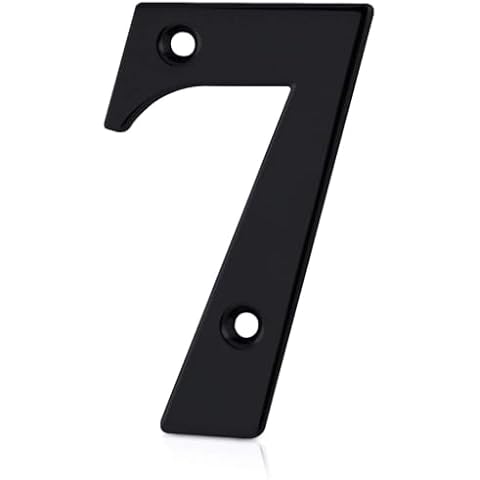 XFORT Matt Black Front Door Number 7 Cover