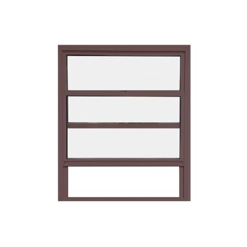 PFCDZDU Open Louver Shutters, Sound Insulation Mobile Window Aluminum Alloy Frame, Replacement Sliding Lower Leaning Sash Screen for Kitchen Bathroom Balcony (Color : Brown, Size : 31.5x39.4(WxH))