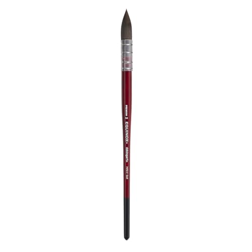 KINGART Premium Equinox 747Q-2 QUILL Round Series Watercolor Artist Brushes, Synthetic Squirrel Hair, Short Handle, Size 2