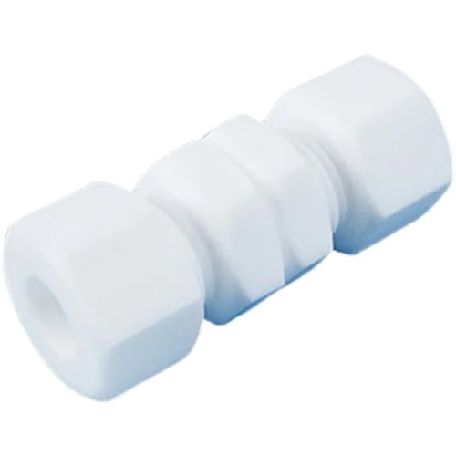FRAOMHFW Conector de unión de compresión de PTFE de 1, 2, 3, 4, 6, 8 y 10-35 mm de diámetro Exterior for Tubo, Resistente a Altas temperaturas y anticorrosión(4mm)