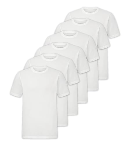 Skechers Men's Classic Fit Crew Neck Undershirt, Tag Free, Lightweight Breathable 6 Pack, White, Large by Skechers - Image 4