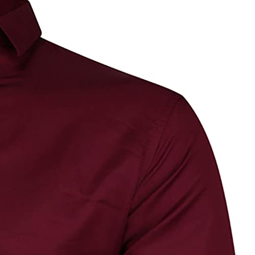 Men's Long Sleeve Business Casual Shirt Dress Shirts Solid Stretch Wrinkle-Free Formal Shirt Fit Button-Shirt3