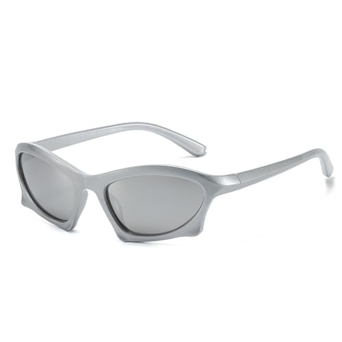 Lunettes de soleil UV400 irrégulières œil de chat à verres miroirs pour une protection cycliste active