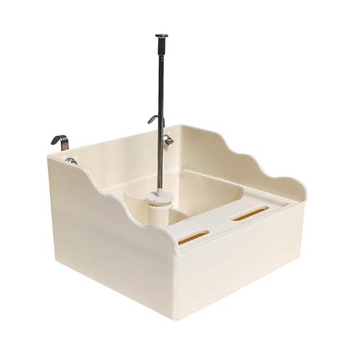 Jaula para pájaros con lavabo multifuncional y comedero resistente de plástico 2