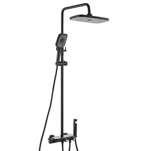 Colonne de douche design pluie or et gris pour créer un espace détente absolu