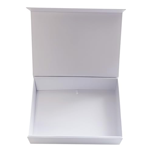 Reusable Magnetic Boxes for Gift Wrap Gift Box Decorations for presents on Anniversary Birthday Ramadan New Year (White 23.6x18.6x11.2CM)