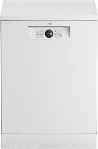 Beko BDFN26441WC Geschirrspüler 60 cm, freistehend, unterbaufähig, für 14 Maßgedecke, 3 Spülebenen, HygieneIntense, Quick&Clean, innovatives Sprüharmsystem mit drei Sprüharmen, Weiß