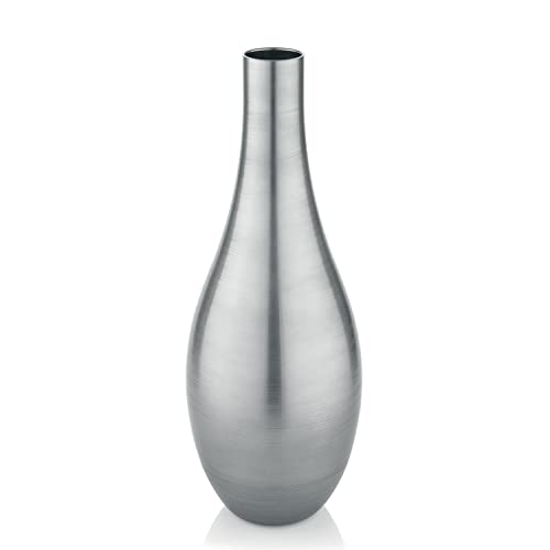 IVV Glassware Glassmakers Italia Bombay Florero H. 21.7 Pulgadas Platino Decoración
