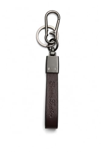 Image of Leather Strap Keychain, Embossed Logo Design, Durable Premium Key Ring for Bike Lovers & Gift Use