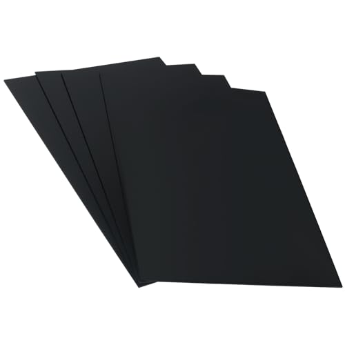 SYUTBOU Lot de 4 plaques en plastique acrylique de 2 mm - Noir - A4-30 x 21 cm - Plaques acryliques pour le bricolage, la décoration de la maison, le bricolage, etc