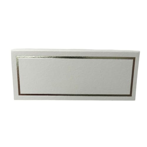 Place Cards Pack of 100 Premium Tent Name Place Cards for Table Setting with Silver Foil Border 2x3.5 inches - Perfect for Weddings, Banquets Dinner Parties and any other Events