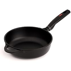 Valira Black - Sartén Premium de 24 cm honda hecha en España, aluminio fundido con antiadherente reforzado, apta para inducción