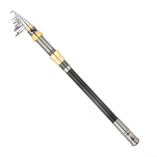GLFLOW Canne à pêche télescopique en carbone pour le surf Casting, canne portable de 18 à 24 m,...