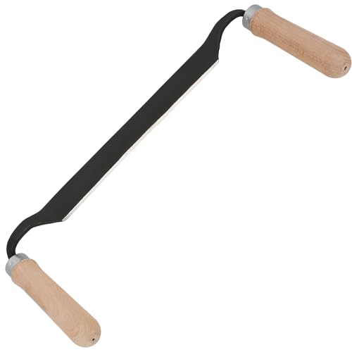 KOTARBAU Zugmesser - 220 mm - Geschmiedet - Ziehmesser für Holz - Werkzeug für Holzbearbeitung - mit ergonomischen Holzgriffen - Schäleisen - Stahl