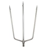 FREGITO Fishing Harpoon Stainless Steel Fishing Barbed Spear Gig Gaff with 8mm Screw for Outdoor Fishing Landing Large Fish Frog（3p-Prong