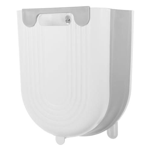 Caneca de basura plegable para cocina colgante gris-blanco