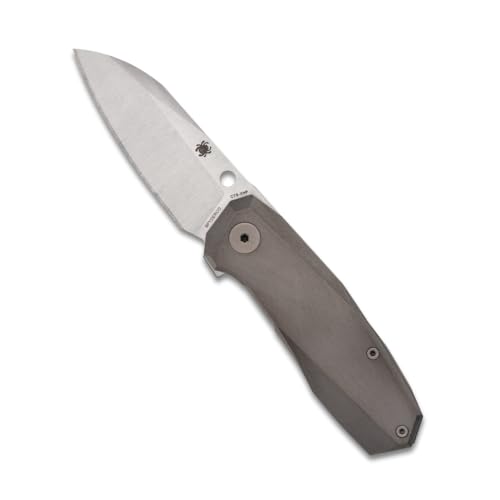 Spyderco Techno 3 Titanium Folding Knife - Compact Precision, Premium Materials - Titanium Handle - PlainEdge - 6.32