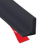 Shower Threshold Water Dam Barrier, Self Adhesive Silicone Waterproof Barrier Bathroom and Kitchen Shower Water Guard for Dry and Wet Separation Caulk Seal Strip Edge Trim (39Inch, Balck)