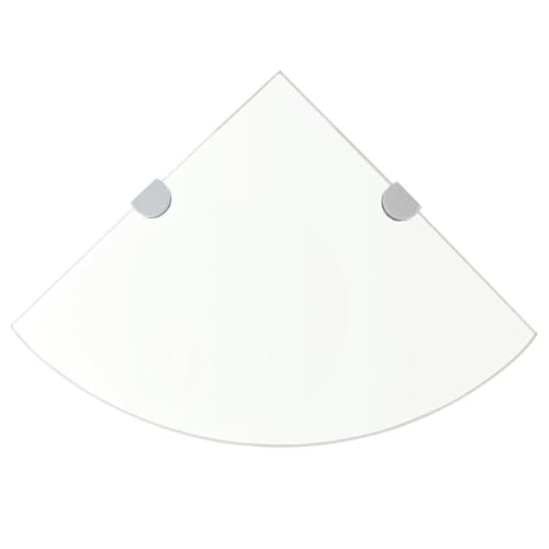 Vopese Estantes de Esquina 2 uds con Soportes cromados Vidrio 35x35 cm baldas flotantes Pared, Estantes de Almacenamiento Decorativos, Ideal para Salón, Habitación, Pasillo, etc